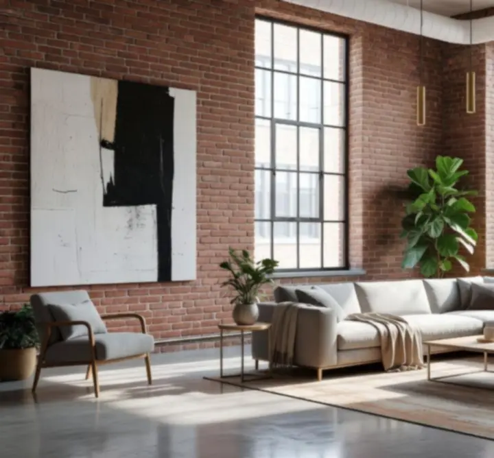 Transformacja Loftu w SoHo - industrialne wnętrze z cegłą i nowoczesnymi meblami